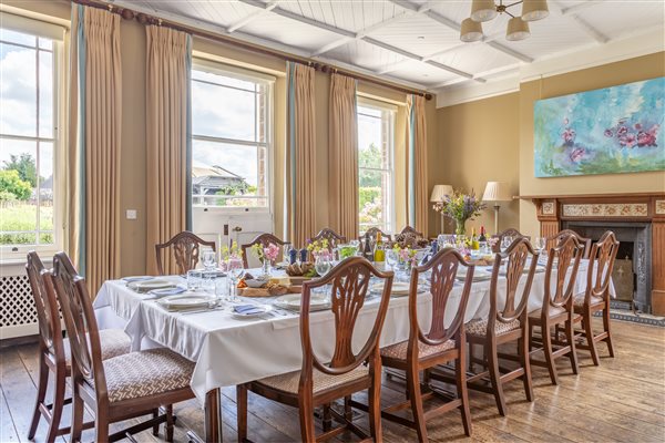 Set table in dining room